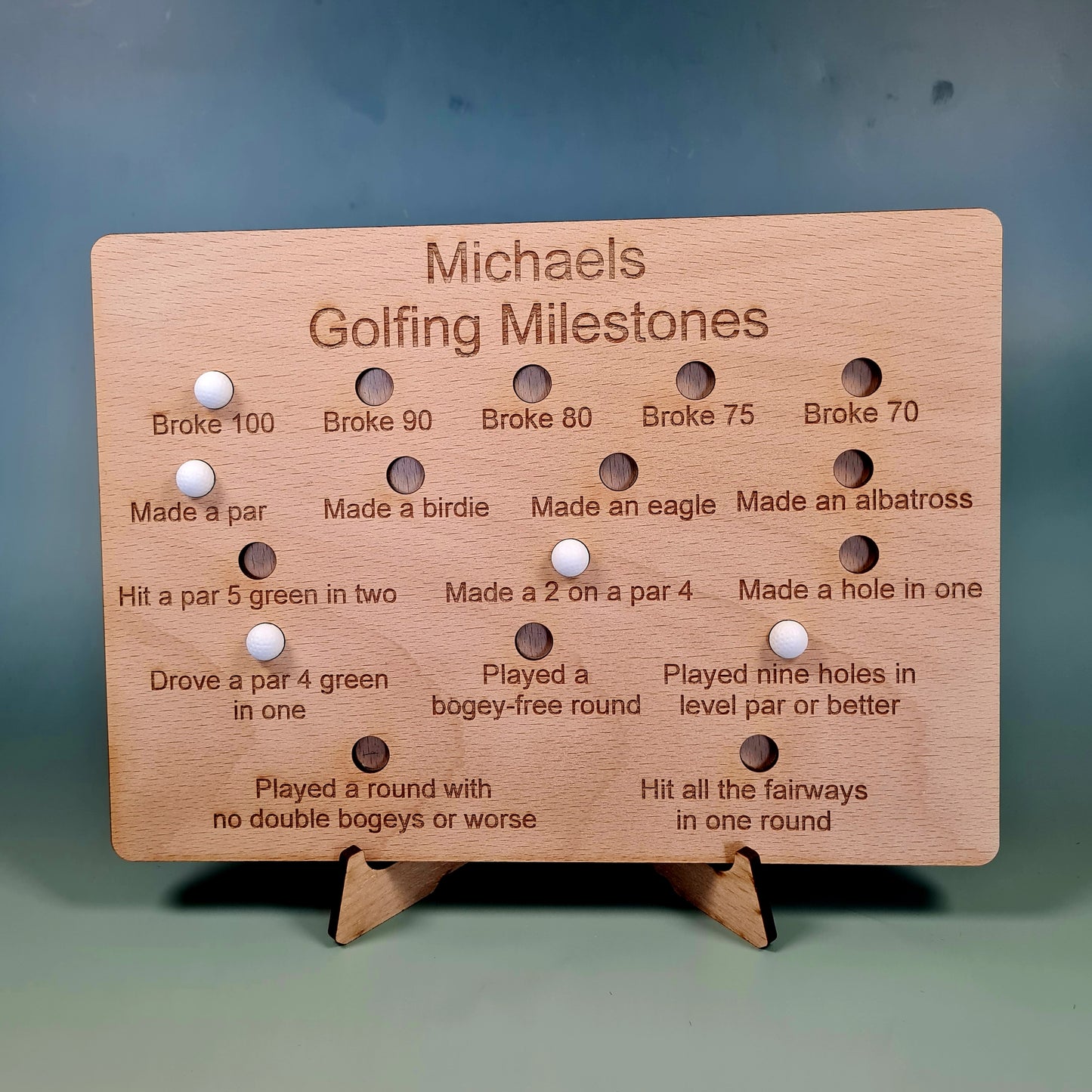 Golfing Milestone Stand Personalised Golfer Gift Birthday Christmas Retirement For Both Beginner and Pro
