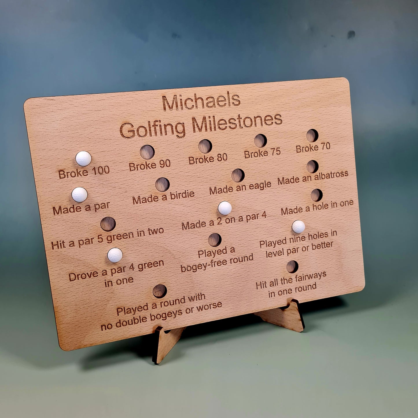 Golfing Milestone Stand Personalised Golfer Gift Birthday Christmas Retirement For Both Beginner and Pro