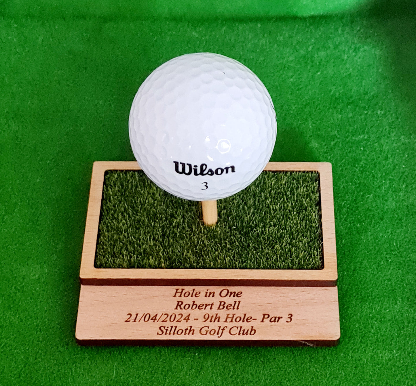 Golf Ball Display Stand Personalised Base Hole in One Club Champion Competition Prize Gift Nearest Pin Putting Longest Drive