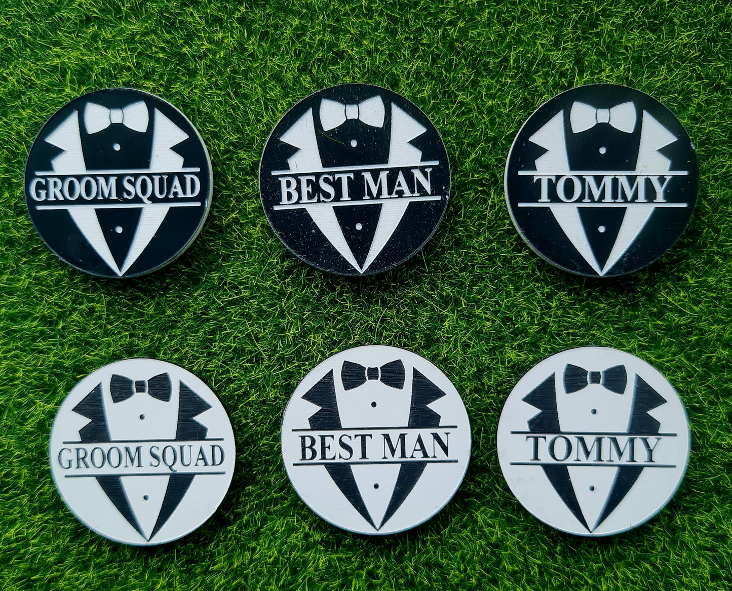 Personalised Wedding Usher Best Man Bachelorette Party Golf Ball Marker With Magnetic Cap Clip