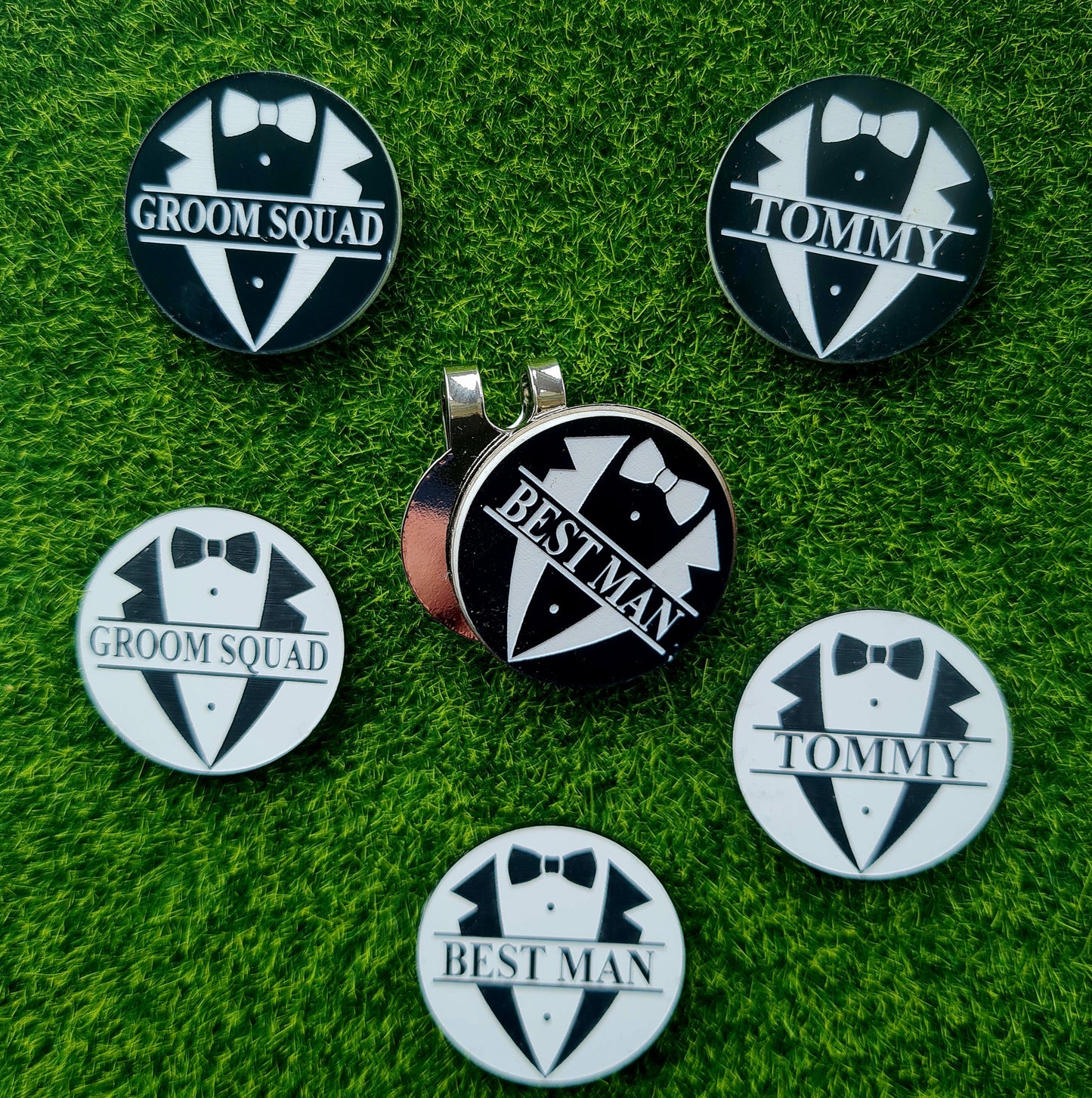 Personalised Wedding Usher Best Man Bachelorette Party Golf Ball Marker With Magnetic Cap Clip