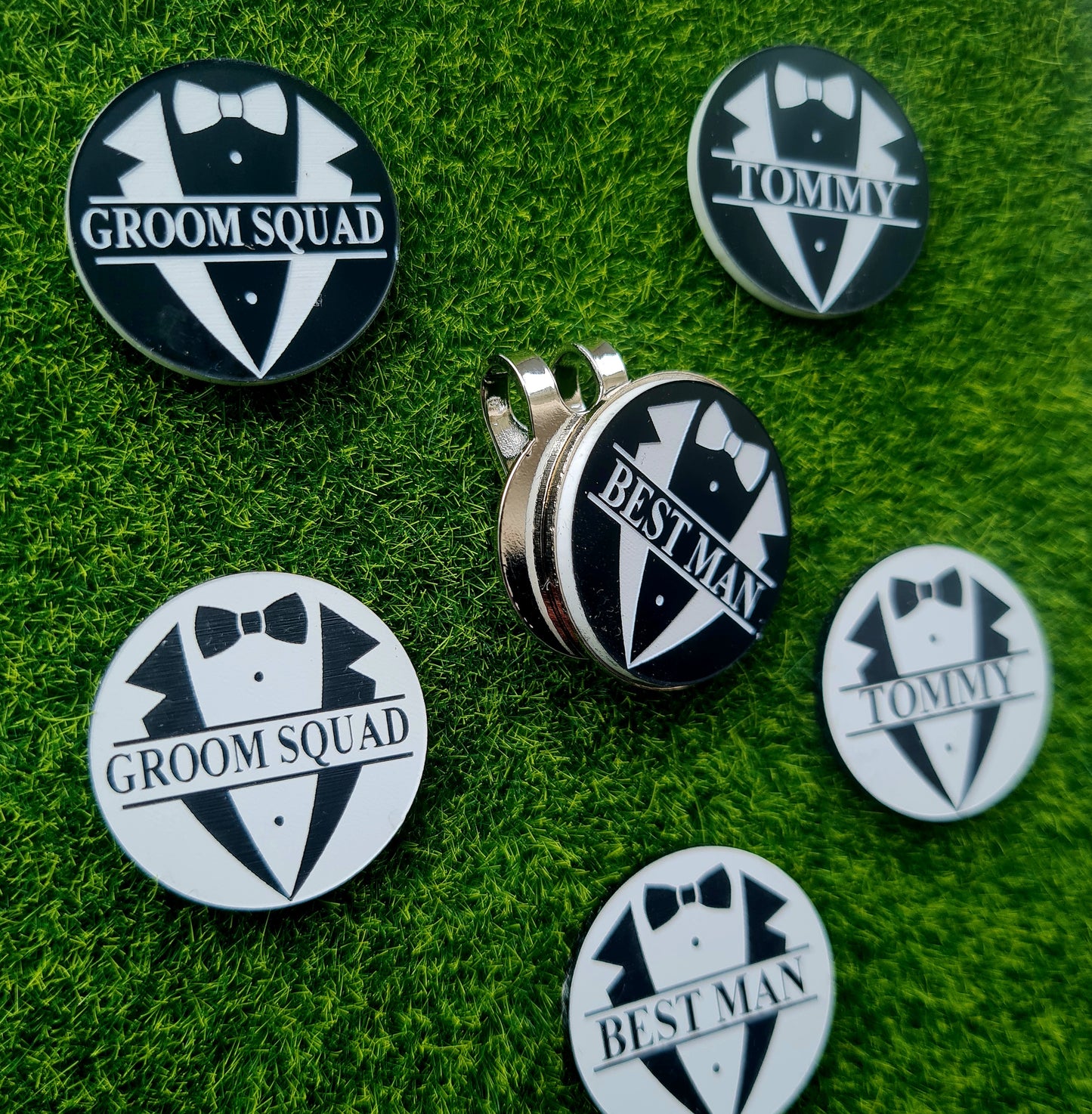 Personalised Wedding Usher Best Man Bachelorette Party Golf Ball Marker With Magnetic Cap Clip