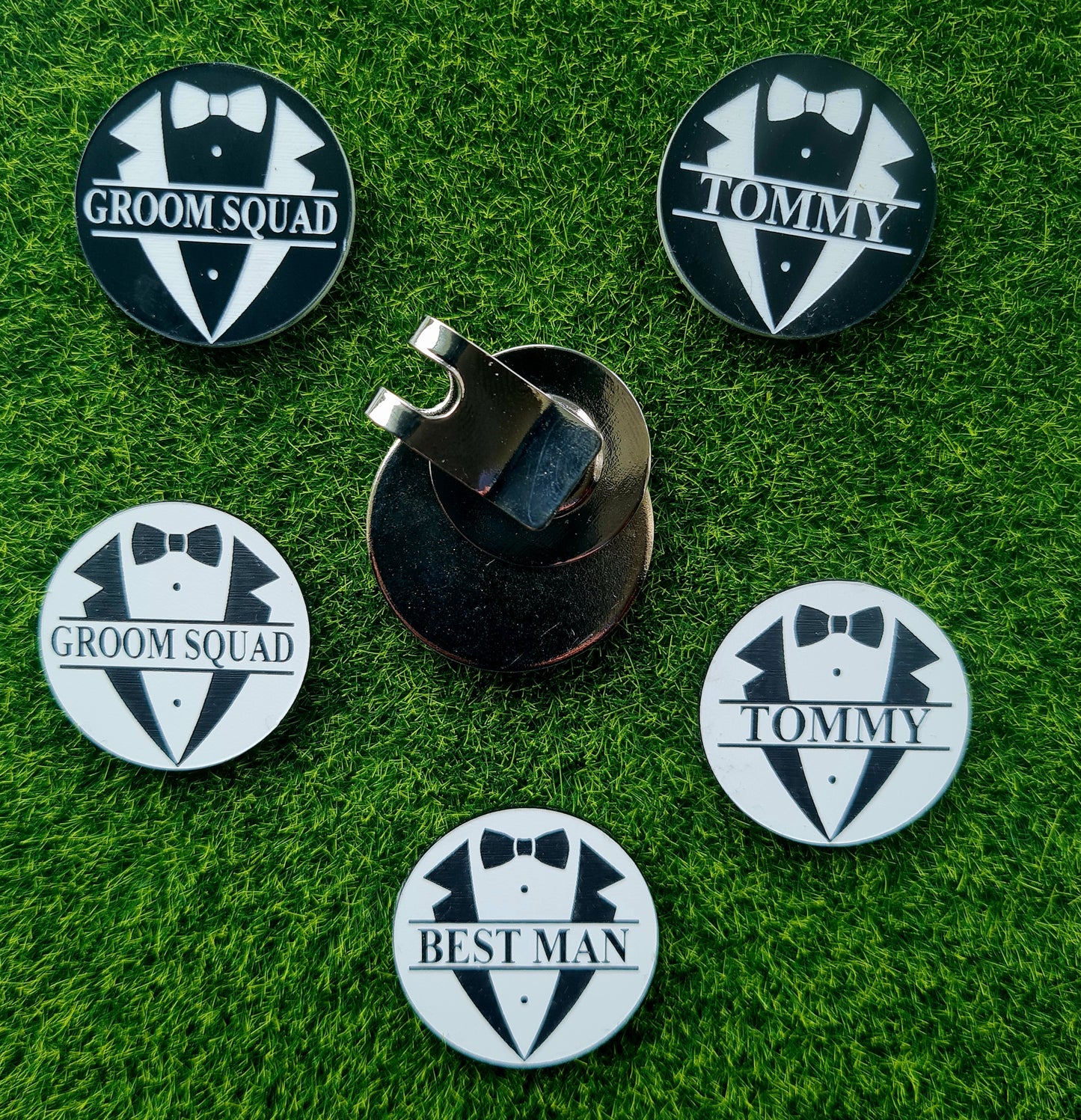 Personalised Wedding Usher Best Man Bachelorette Party Golf Ball Marker With Magnetic Cap Clip