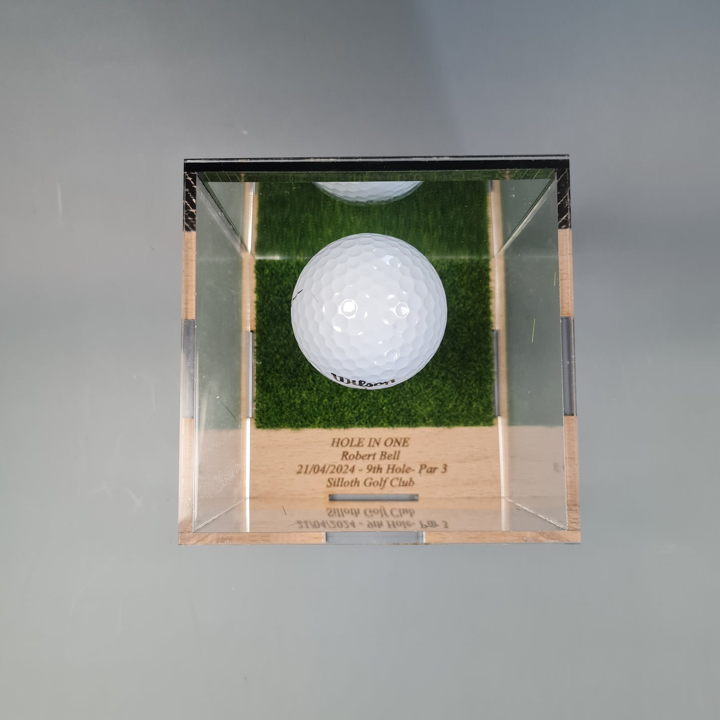 Golf Ball Display Stand Personalised Base Case Hole in One Club Champion Competition Prize Gift Nearest Pin Putting Longest Drive