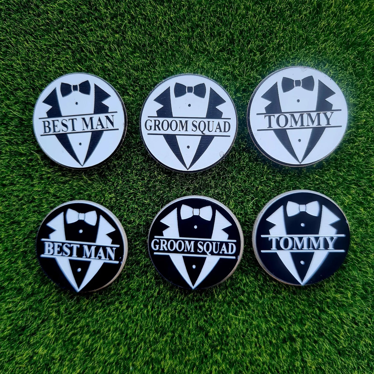 Personalised Wedding Usher Best Man Bachelorette Party Golf Ball Marker With Magnetic Cap Clip