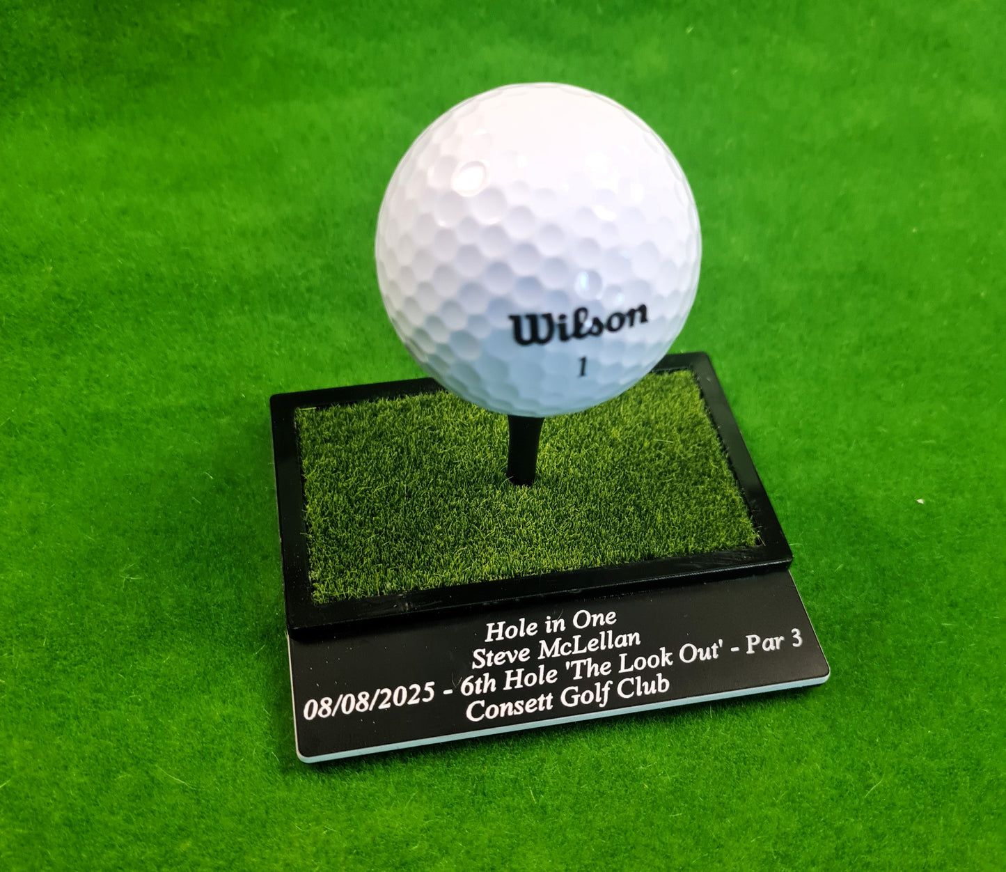 Golf Ball Display Stand Personalised Base Hole in One Club Champion Competition Prize Gift Nearest Pin Putting Longest Drive