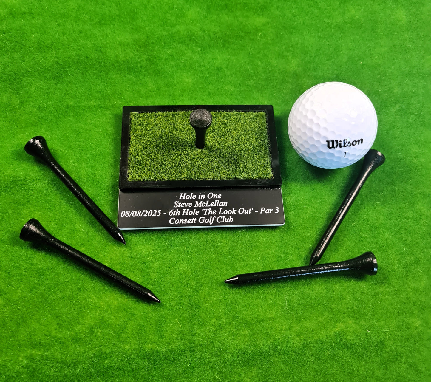 Golf Ball Display Stand Personalised Base Hole in One Club Champion Competition Prize Gift Nearest Pin Putting Longest Drive