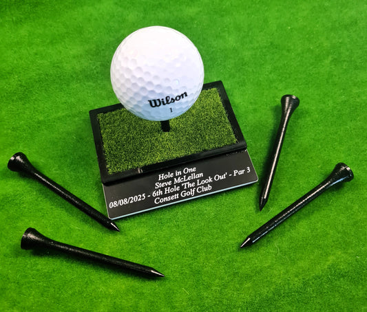 Golf Ball Display Stand Personalised Base Hole in One Club Champion Competition Prize Gift Nearest Pin Putting Longest Drive