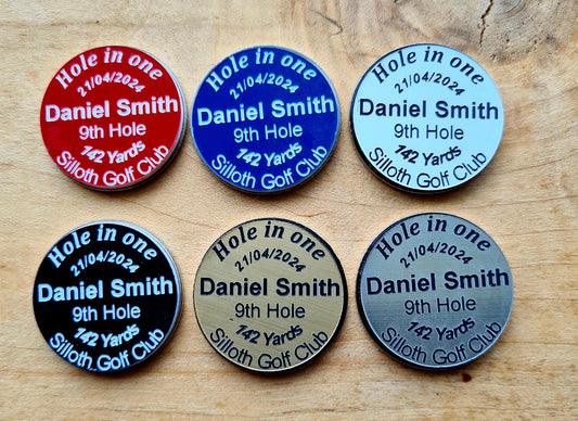 Personalised Custom Hole in One Golf Ball Marker - Aced It