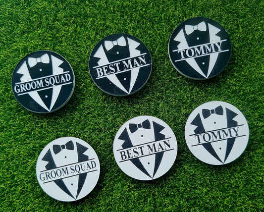 Personalised Wedding Usher Best Man Bachelorette Party Golf Ball Marker With Magnetic Cap Clip
