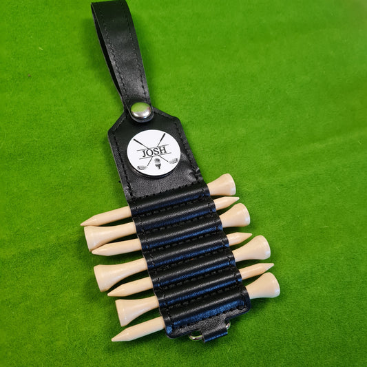 25mm Personalised Golf Ball Marker and Tee Holder with 7 Tees