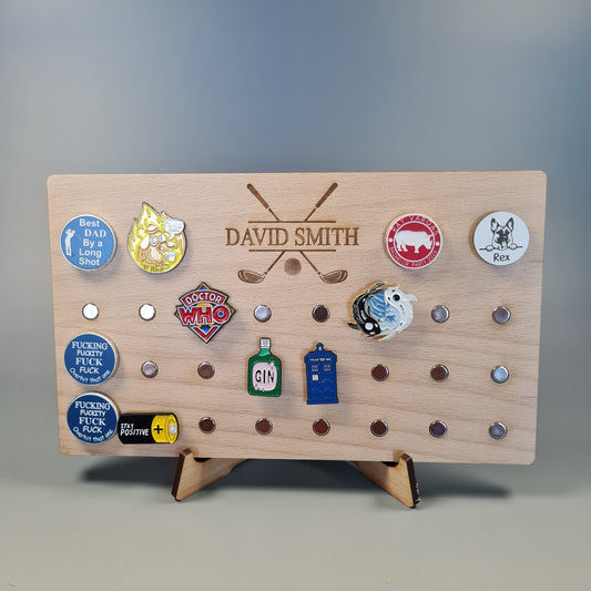 Golf Ball Marker Holder Display Case Stand Organiser Store Rack Hold 28 Markers