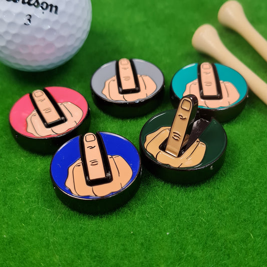 Funny Rude Middle Finger Theme Golf Ball Marker 5 Colours Diameter 25mm